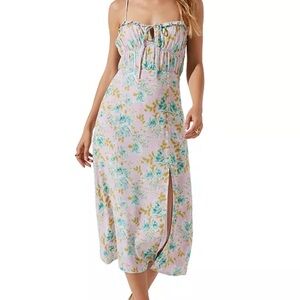 Astr Pastel Floral Midi Dress size medium